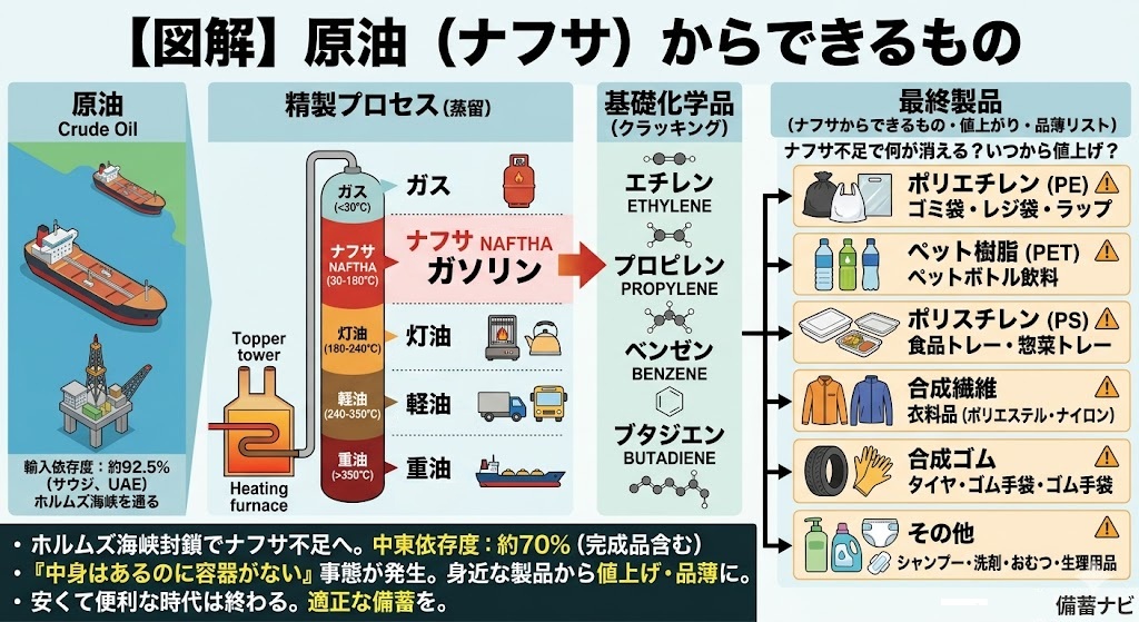 ナフサからできるもの一覧